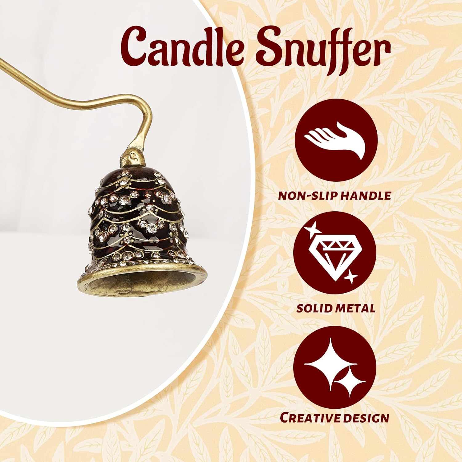 Elegant Royal-Style Candle Snuffer with Pearl Inlay 1