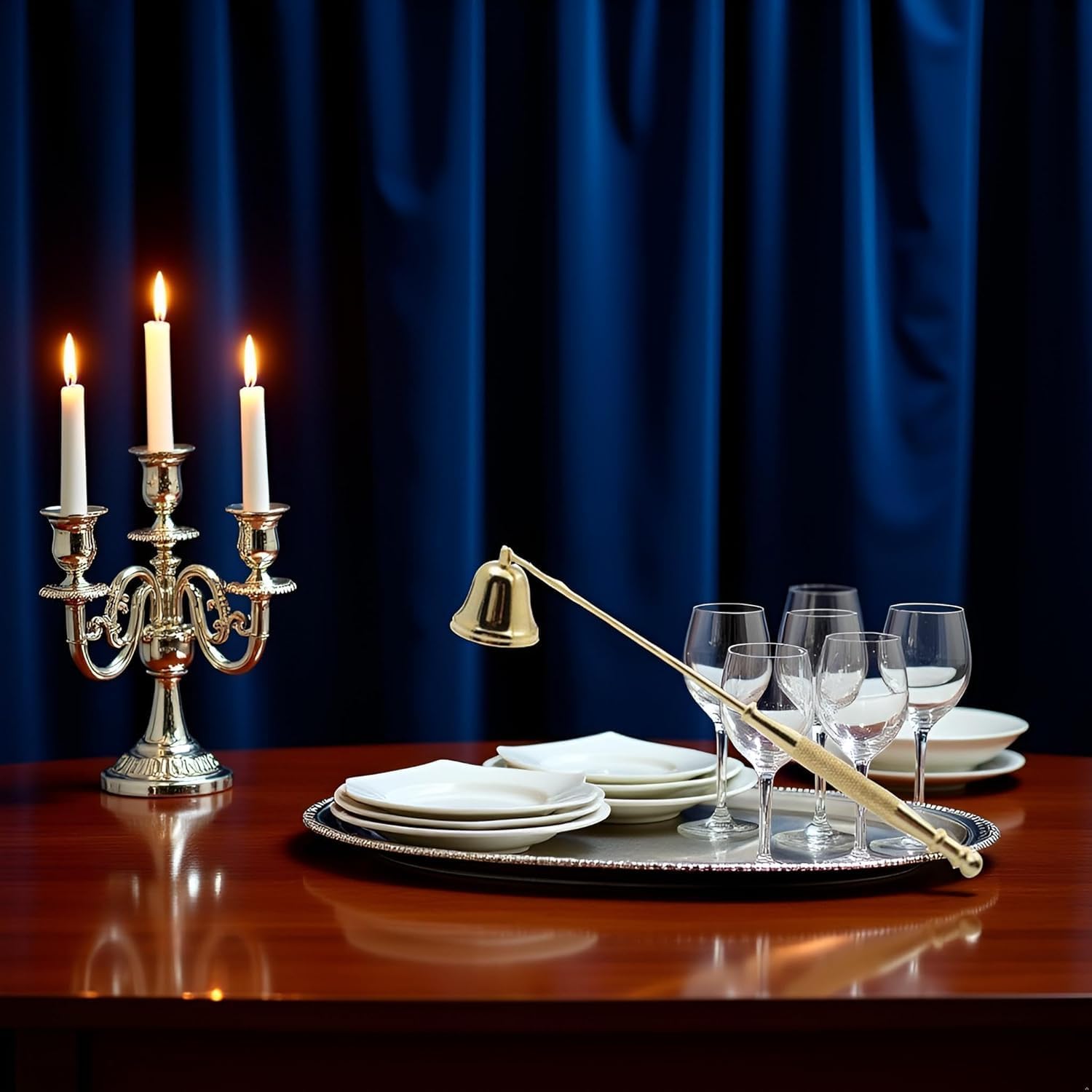 Elegant Gold Metal Candle Snuffer with Long Handle 1