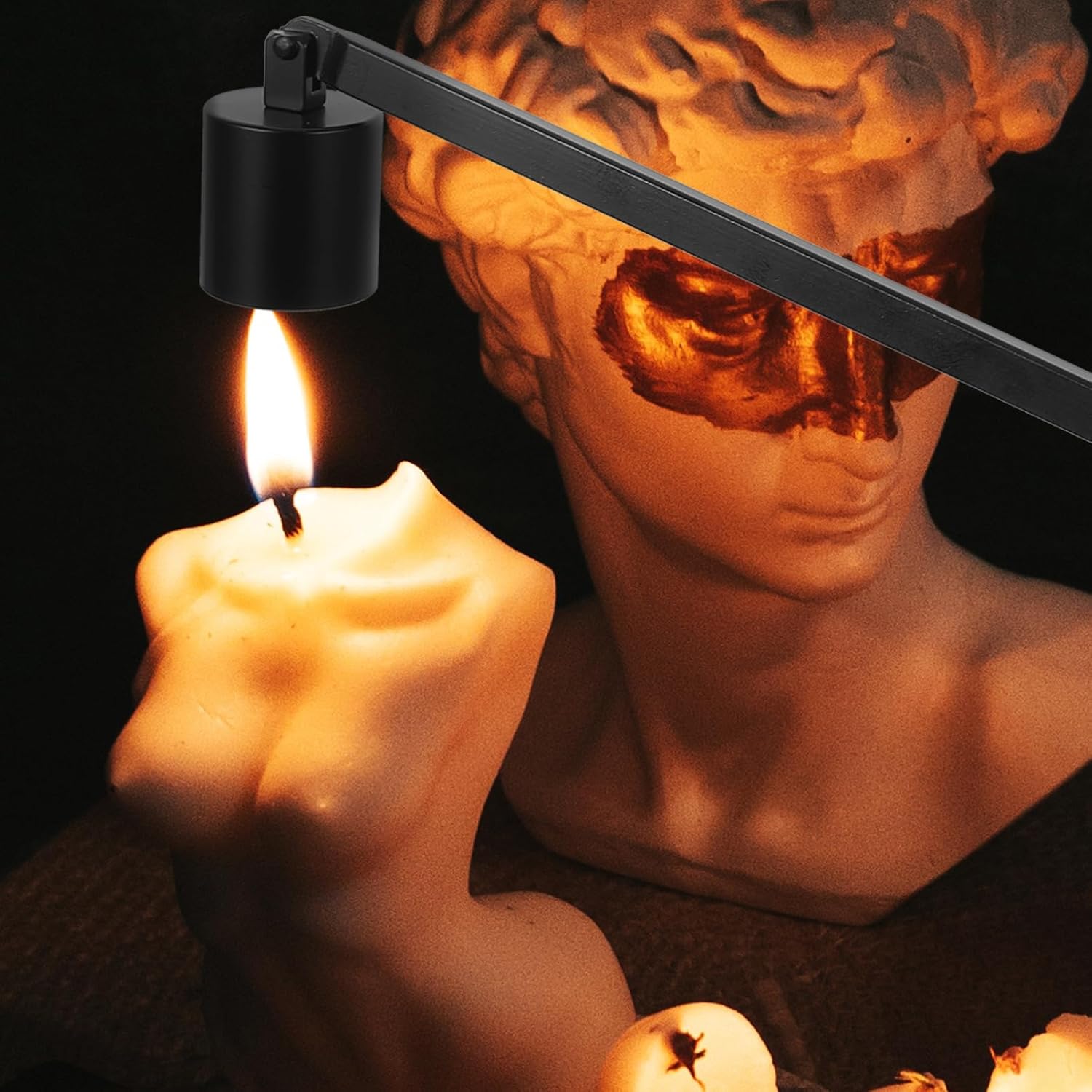 Elegant Iron Candle Snuffer for Home Weddings and Parties Black