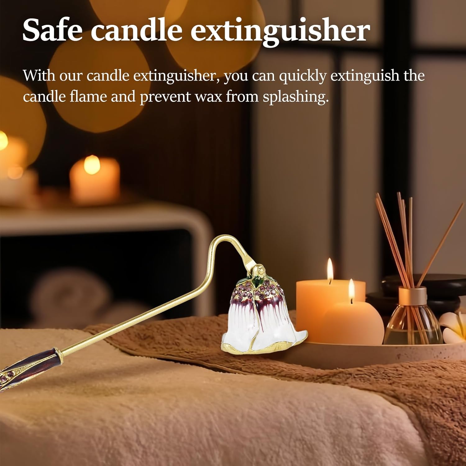 Purple Metal Candle Snuffer with Rotatable Handle