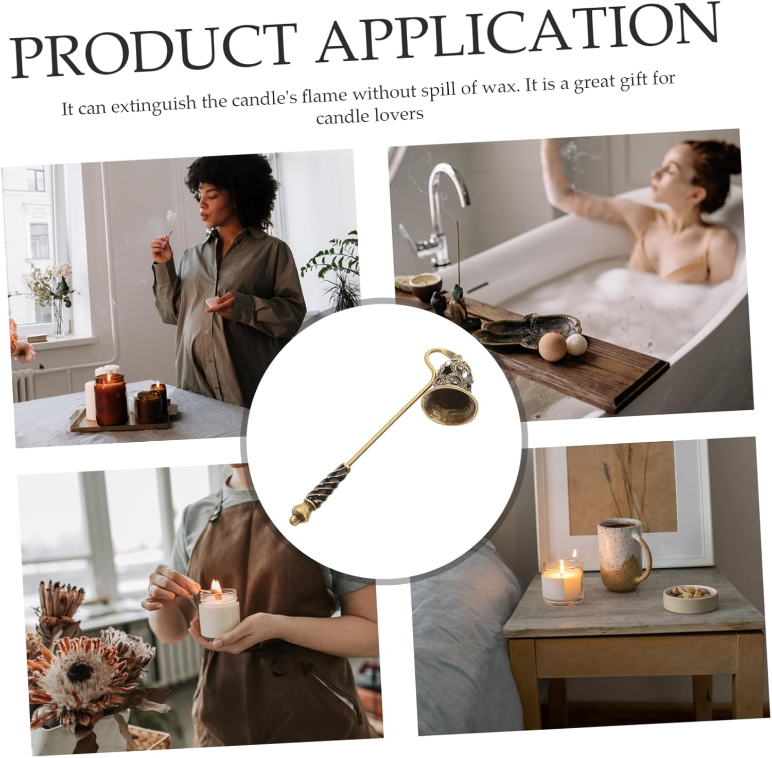 Portable Candle Snuffer Tool with Wide Head
