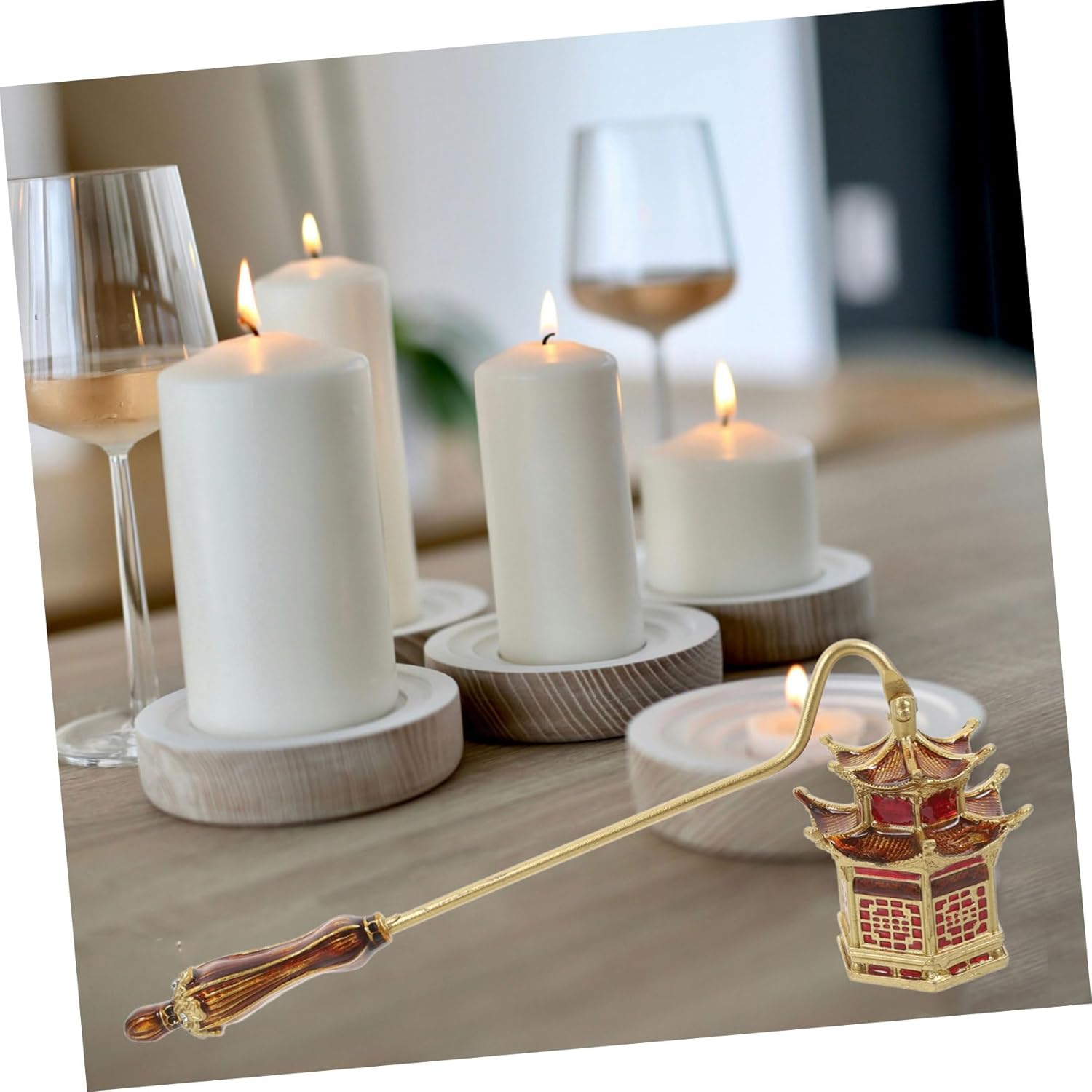 Elegant Candle Snuffer with Handle for Jar and Scented Candles
