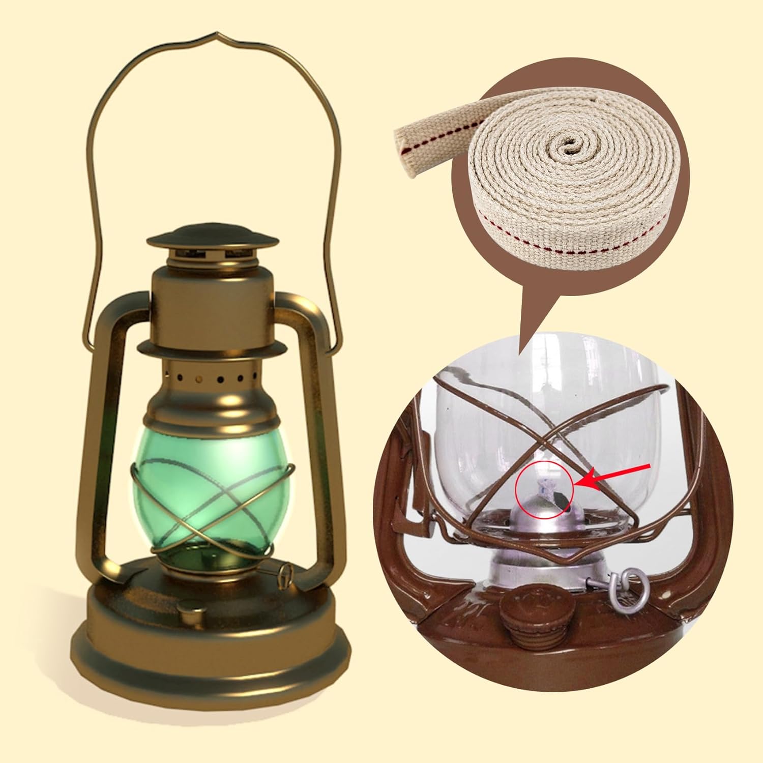 1 Roll Oil Lamp Wick 65 Feet 34 Inch Cotton