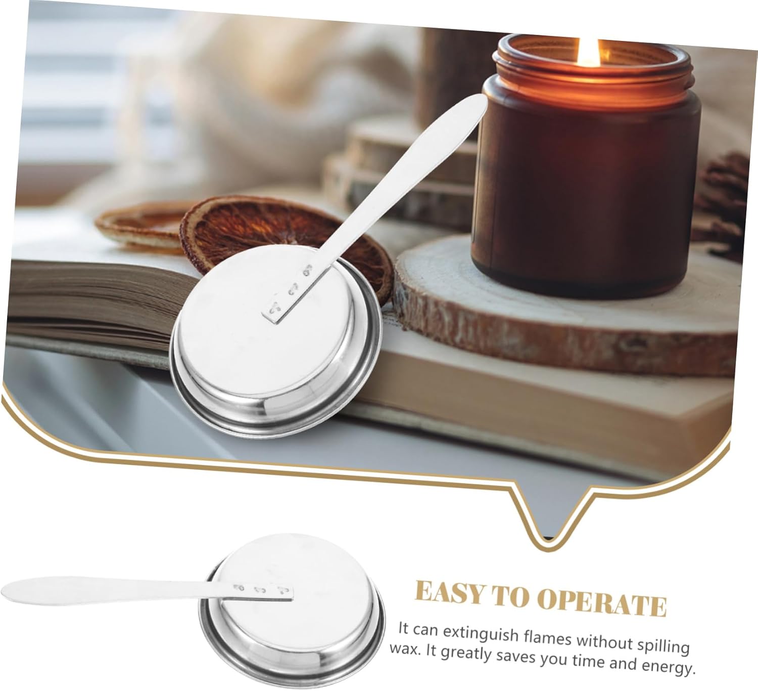 Stainless Steel Candle Snuffer with Long Handle for Home Safety
