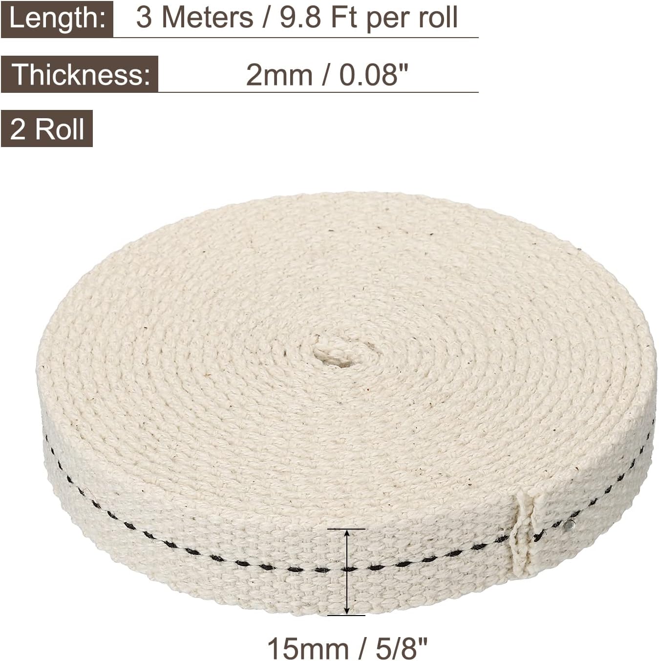 MECCANIXITY Oil Lamp Wick 58 Inch 2 Roll Replacement