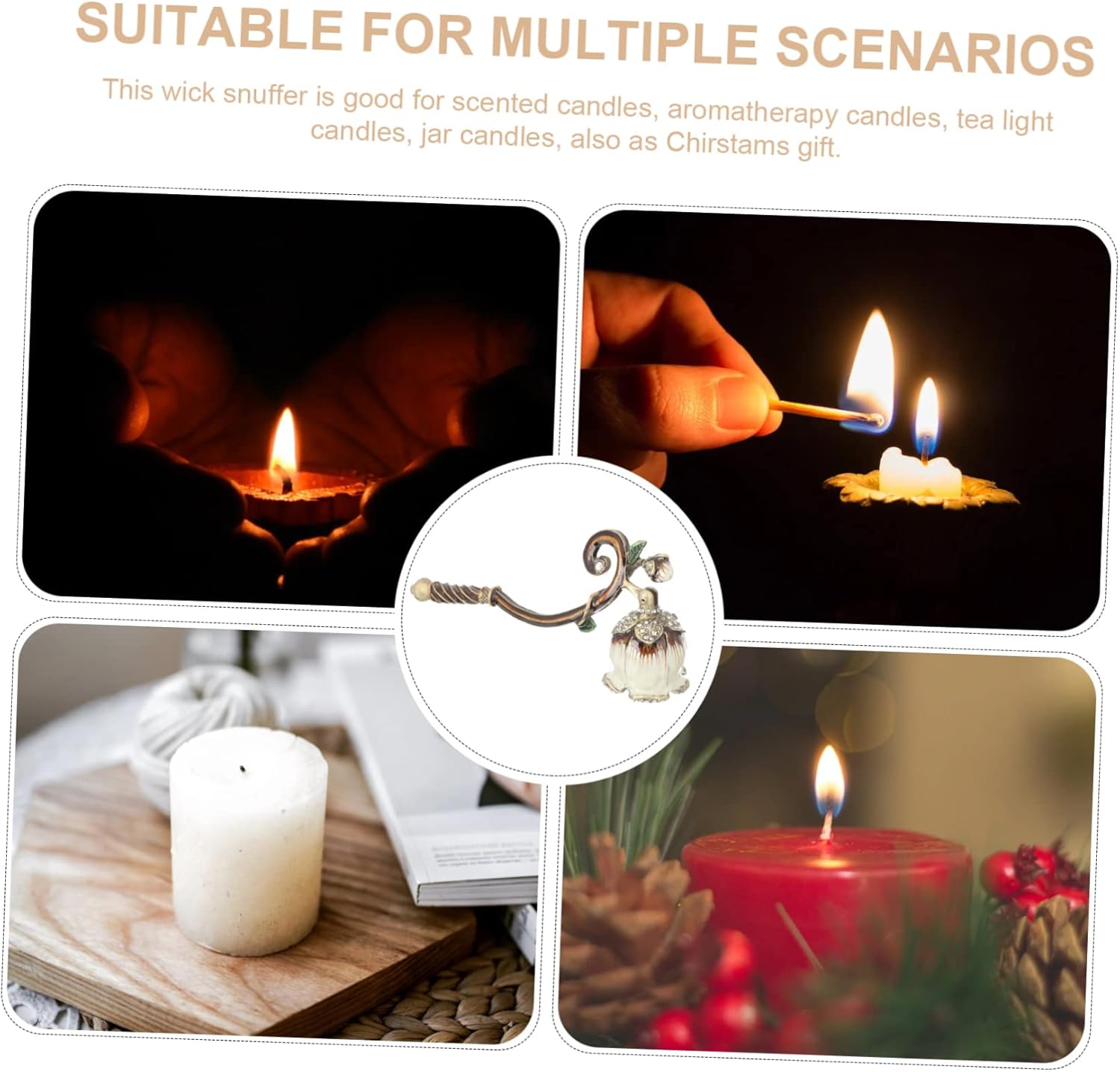 ERINGOGO Elegant Aromatherapy Candle Snuffer with Long Handle