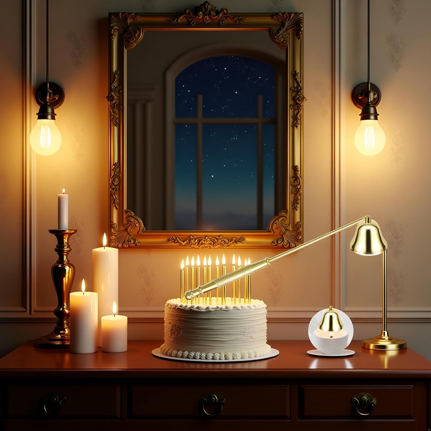 Jowxsx Golden Candle Trimmer with Long Handle