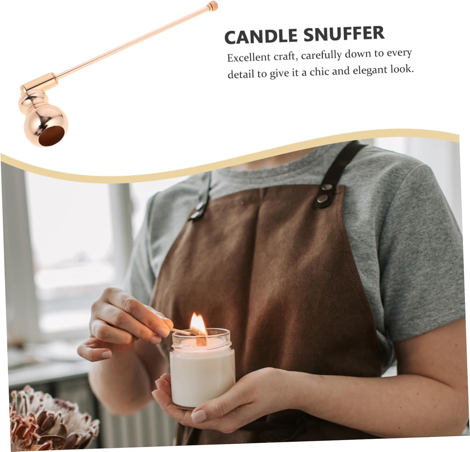 Iron Candle Snuffer with Long Handle for Home Decor