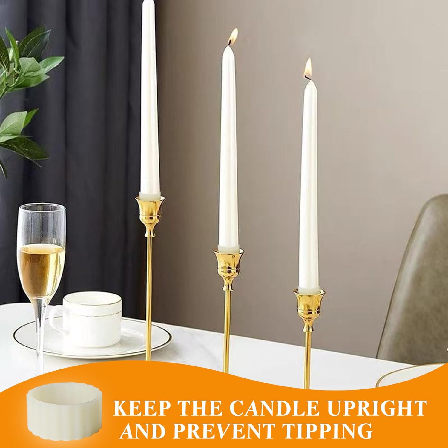 10 Pack Candle Rings for Taper Candles