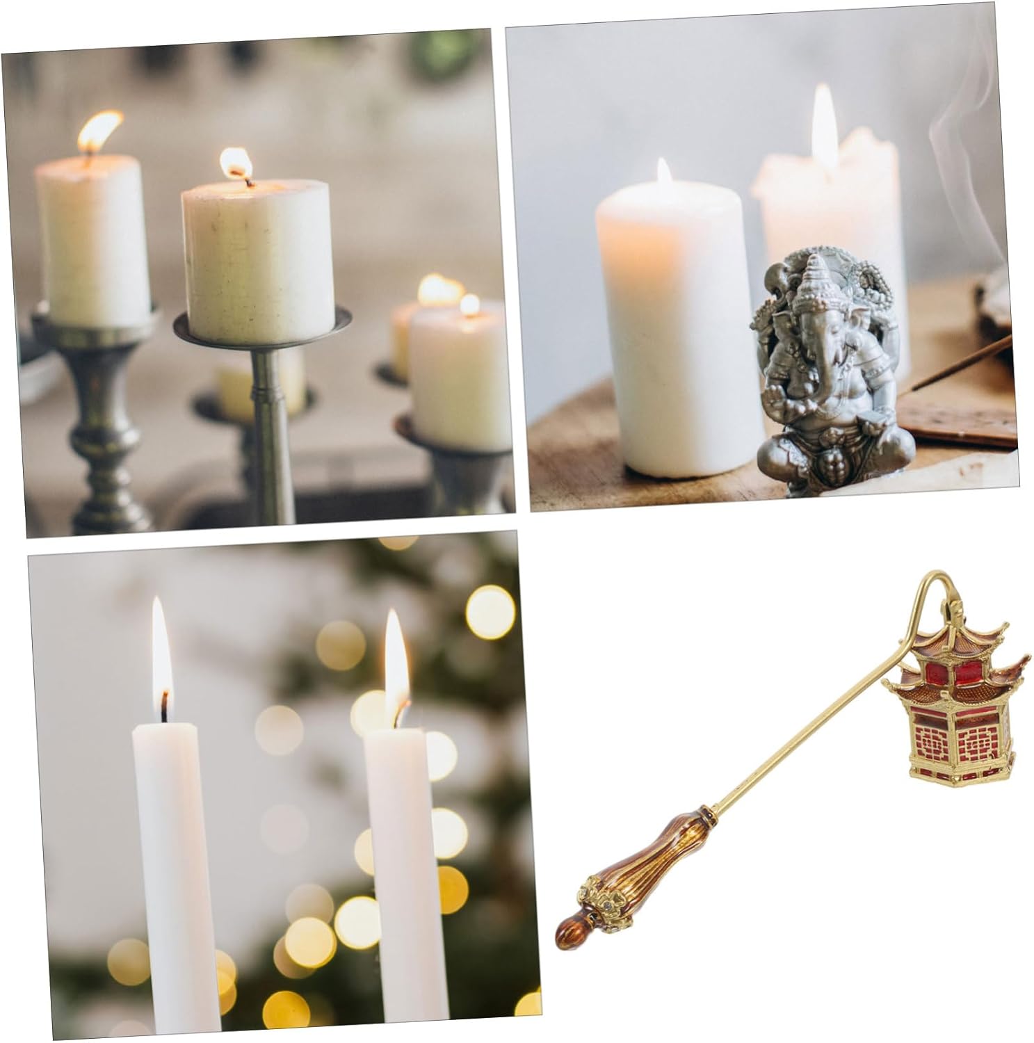 Elegant Candle Snuffer with Handle for Jar and Scented Candles