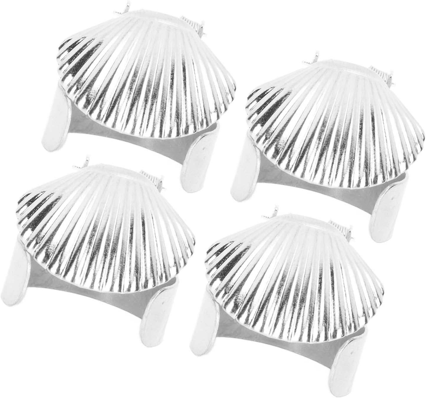 TOPINCN 4Pcs Automatic Candle Extinguisher with Shell Pattern Silver