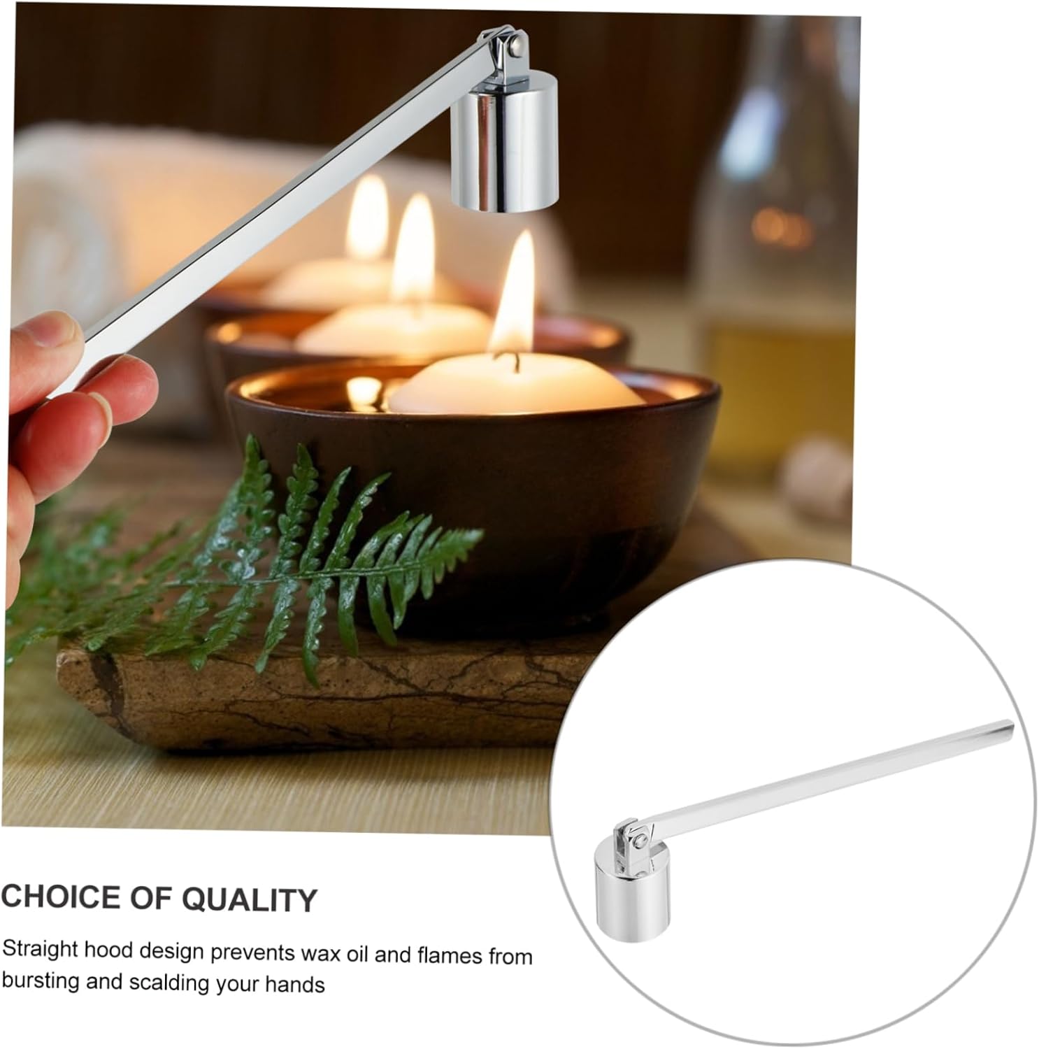 Stainless Steel Candle Snuffer for Safe Use and Preventing Wax Spills