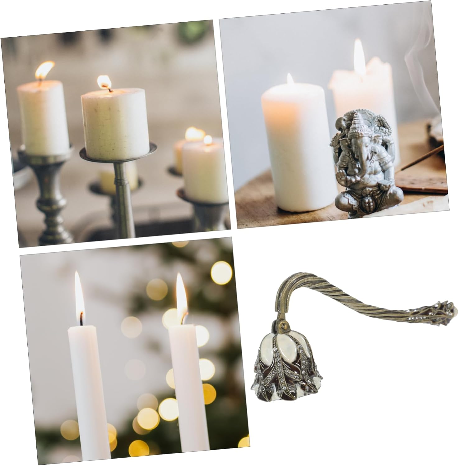 Elegant Rhinestone Candle Snuffer with Long Handle