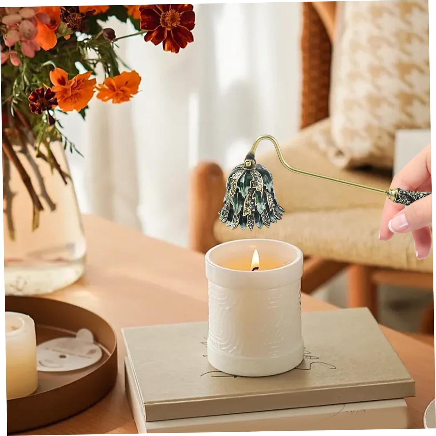 Zinc Alloy Candle Snuffer with Rhinestone Handle