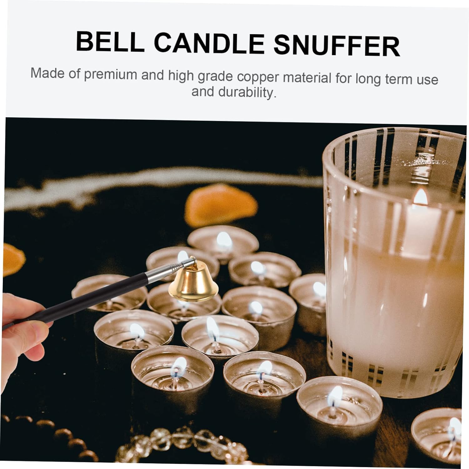 HOOTNEE 1pc Extendable Candle Snuffer Extinguisher for Home and Banquet Use