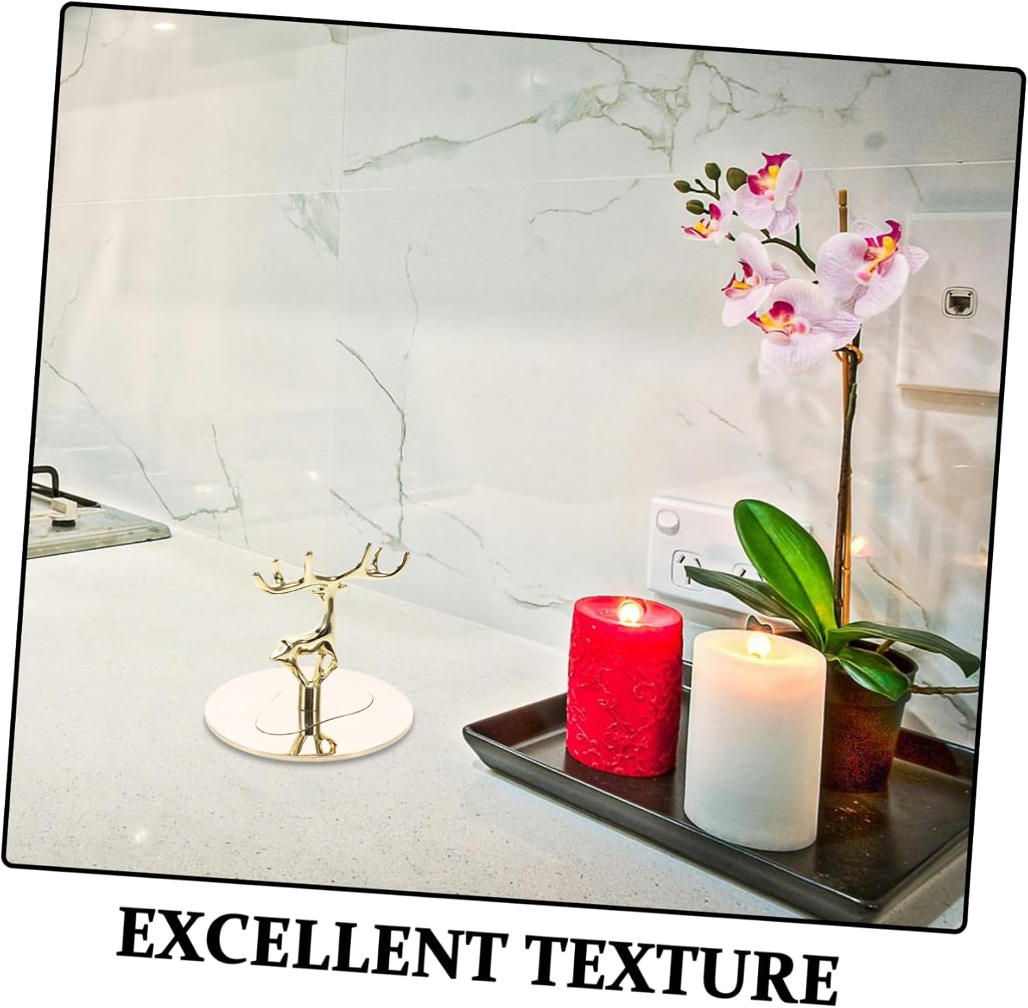 Elegant Stainless Steel Candle Snuffer with Golden Elk Design