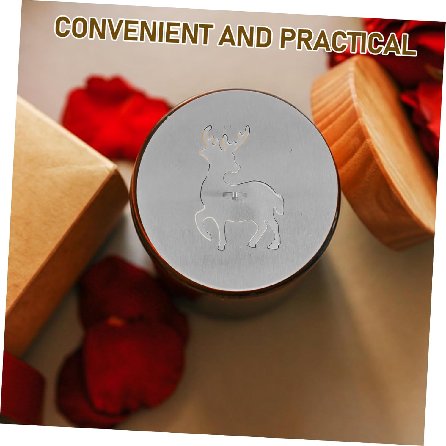NUOBESTY Decorative Candle Cover with Elk Pattern