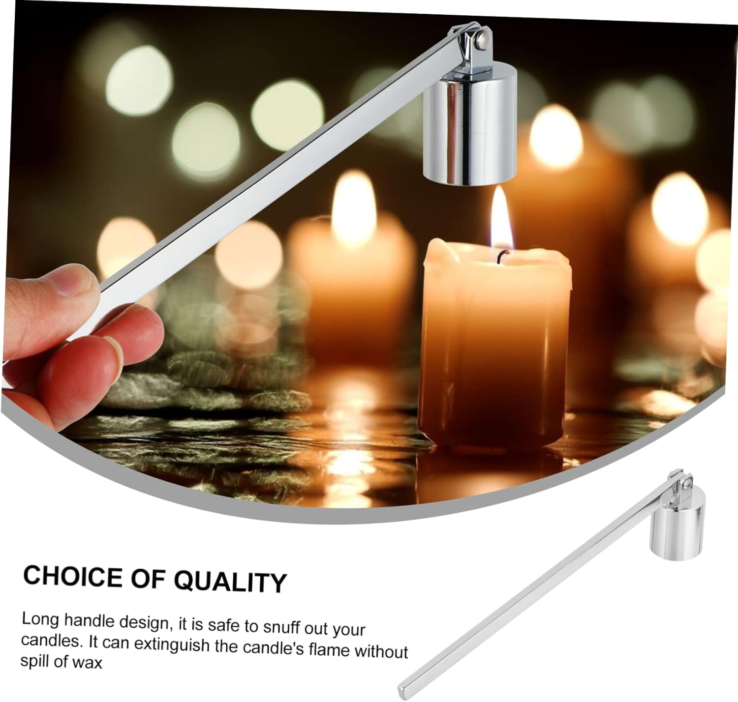 Elegant Stainless Steel Candle Snuffer with Handle