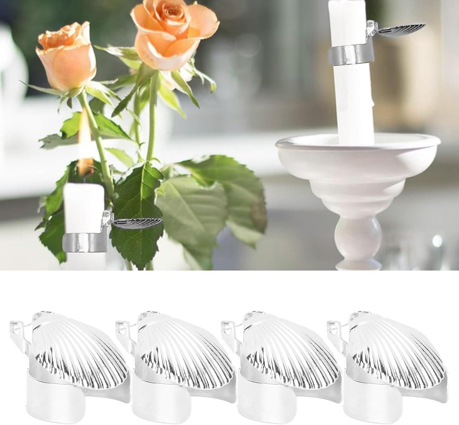 Yinhing 4Pcs Silver Candle Snuffer Set