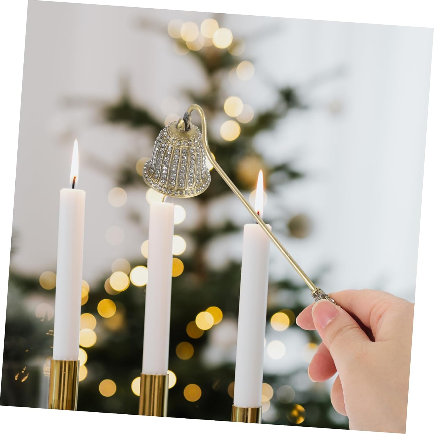 ERINGOGO Long Handle Candle Snuffer Metal Extinguisher Cover for Tapered Candles