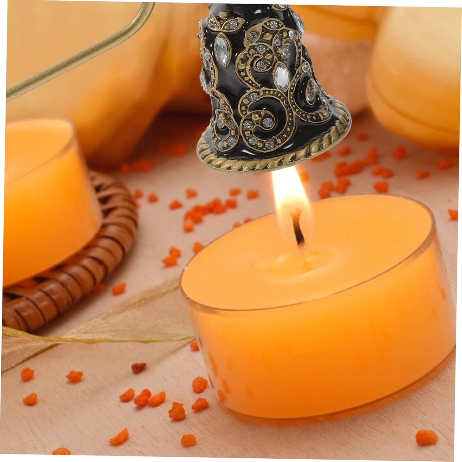 Zerodeko Flower Design Candle Snuffer with Long Handle