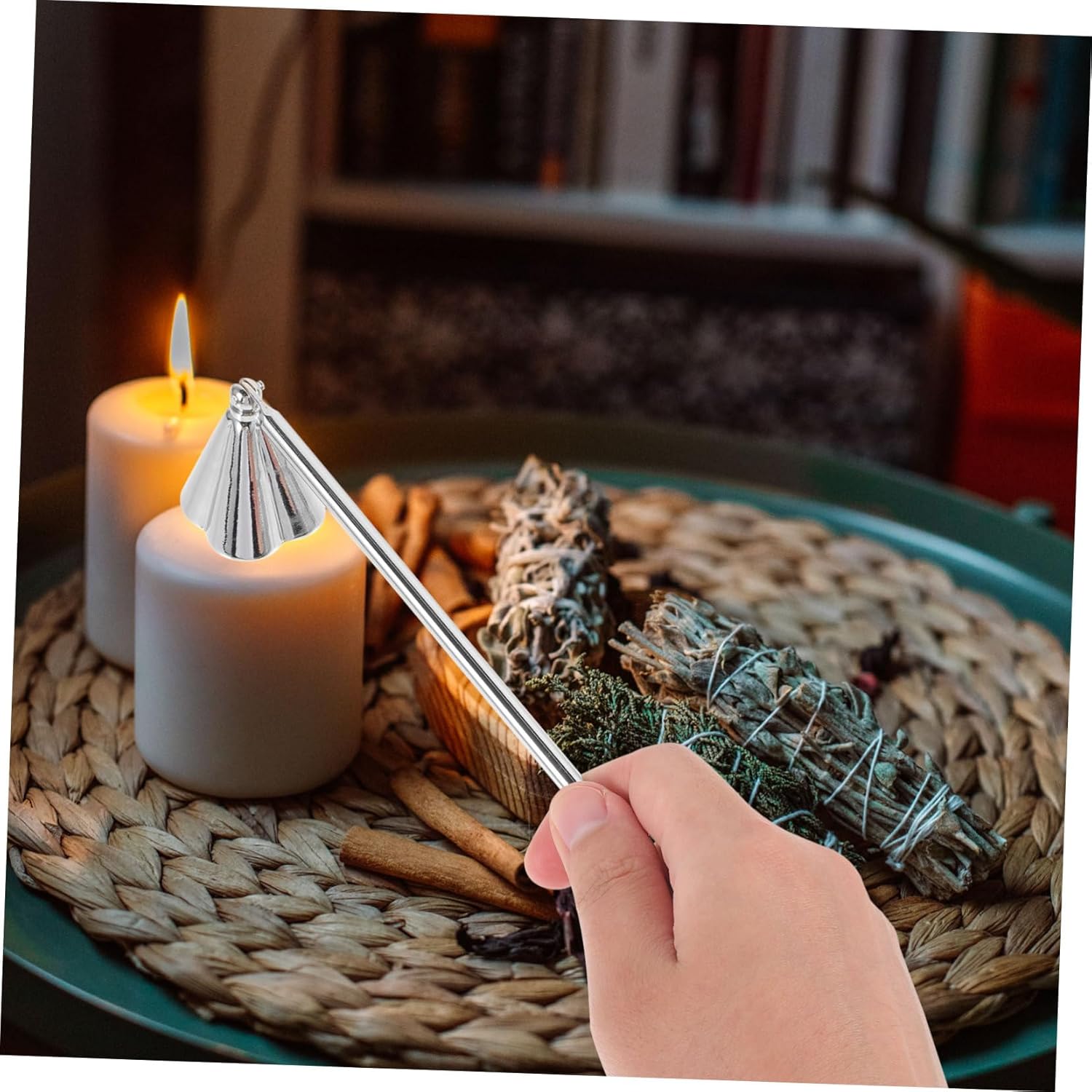 Happyyami Creative Candle Snuffer Stainless Steel Extinguisher for Deep Jar Candles
