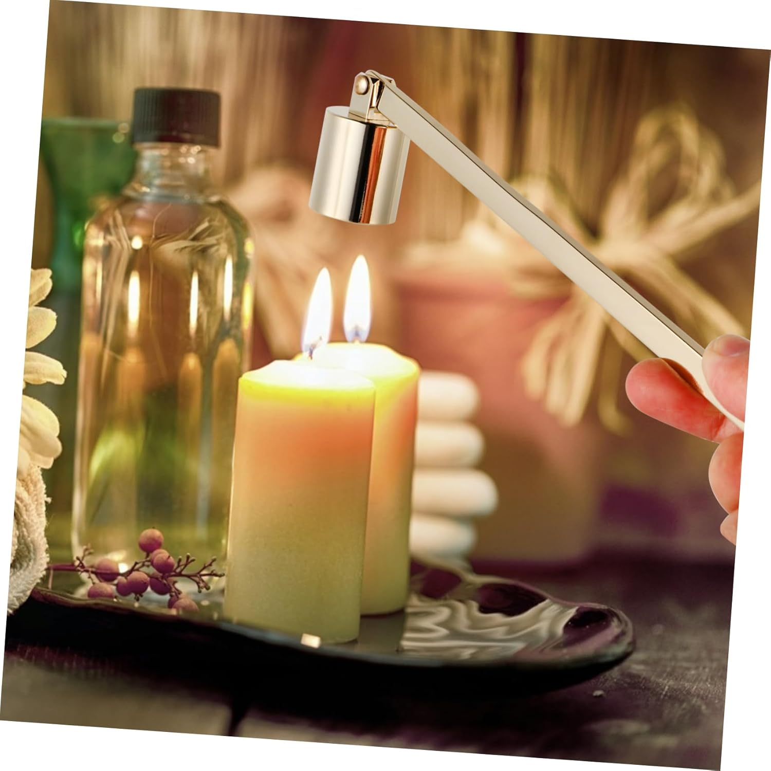 Happyyami Long Wick Candle Snuffer Holder