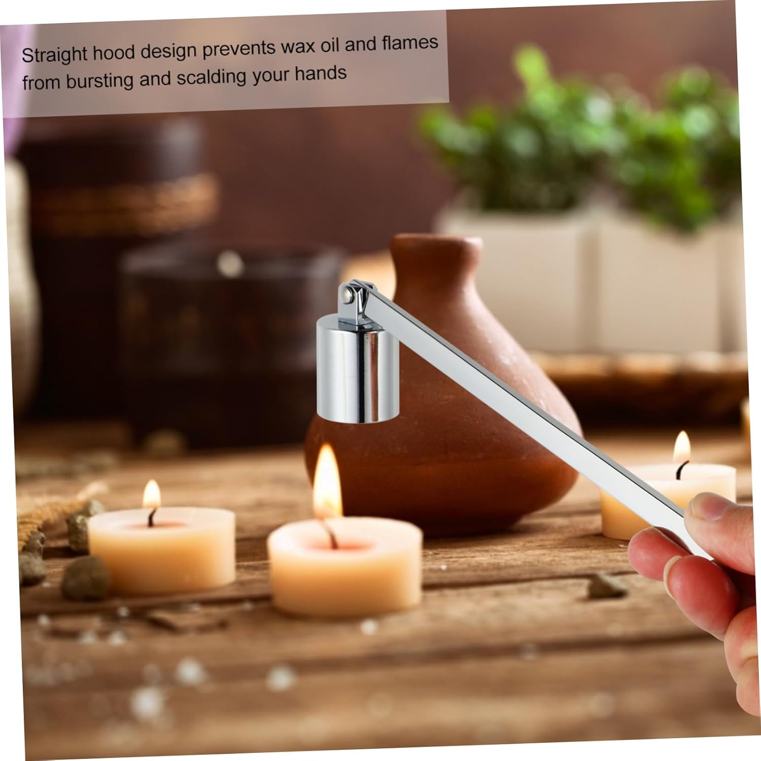 Happyyami Candle Snuffer with Long Handle and Ergonomic Design