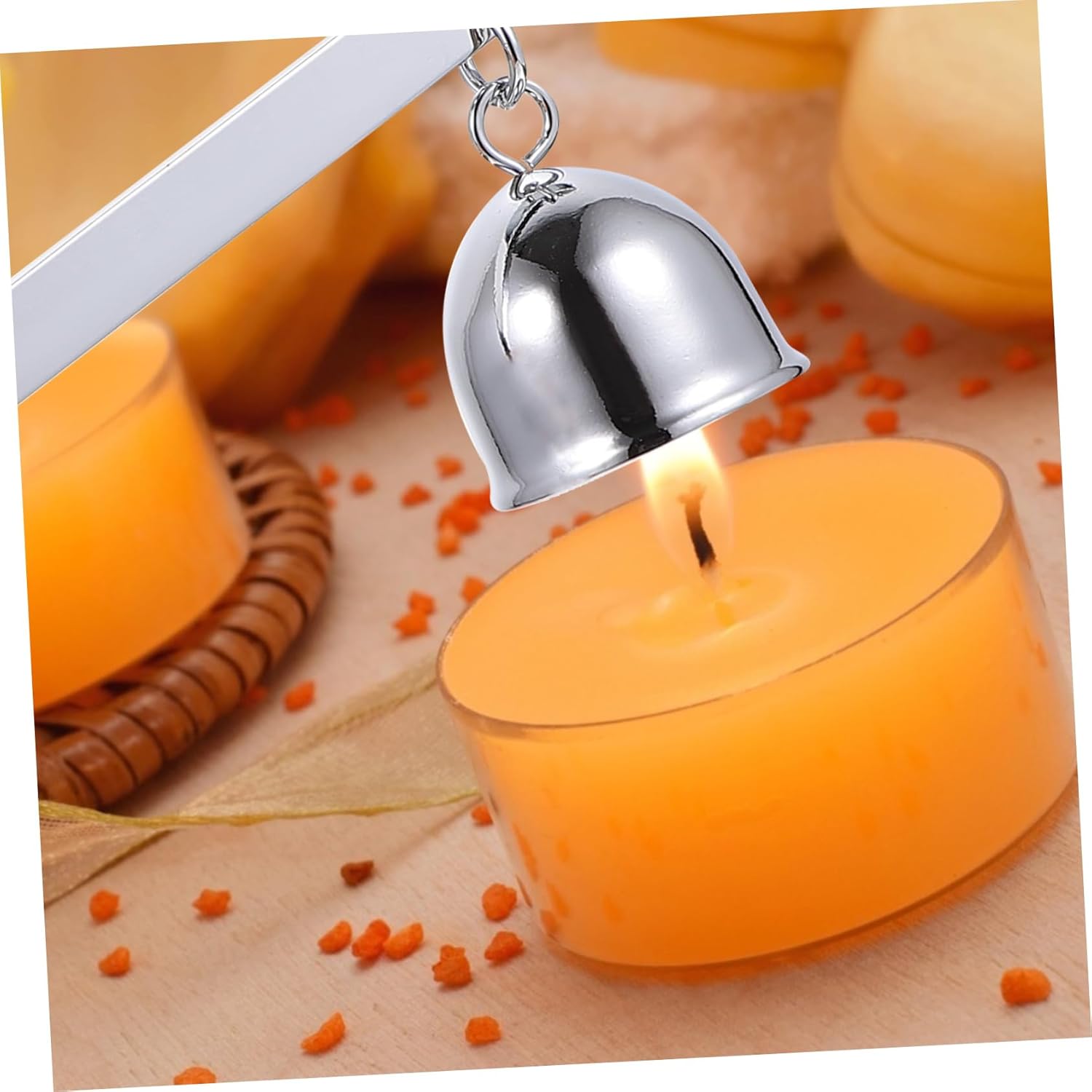 Luxshiny Long Handle Candle Snuffer Stainless Steel Wick Cover