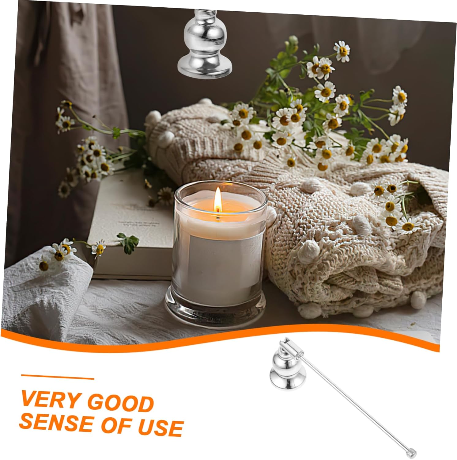 Elegant Iron Candle Snuffer Bell for Safe Extinguishing