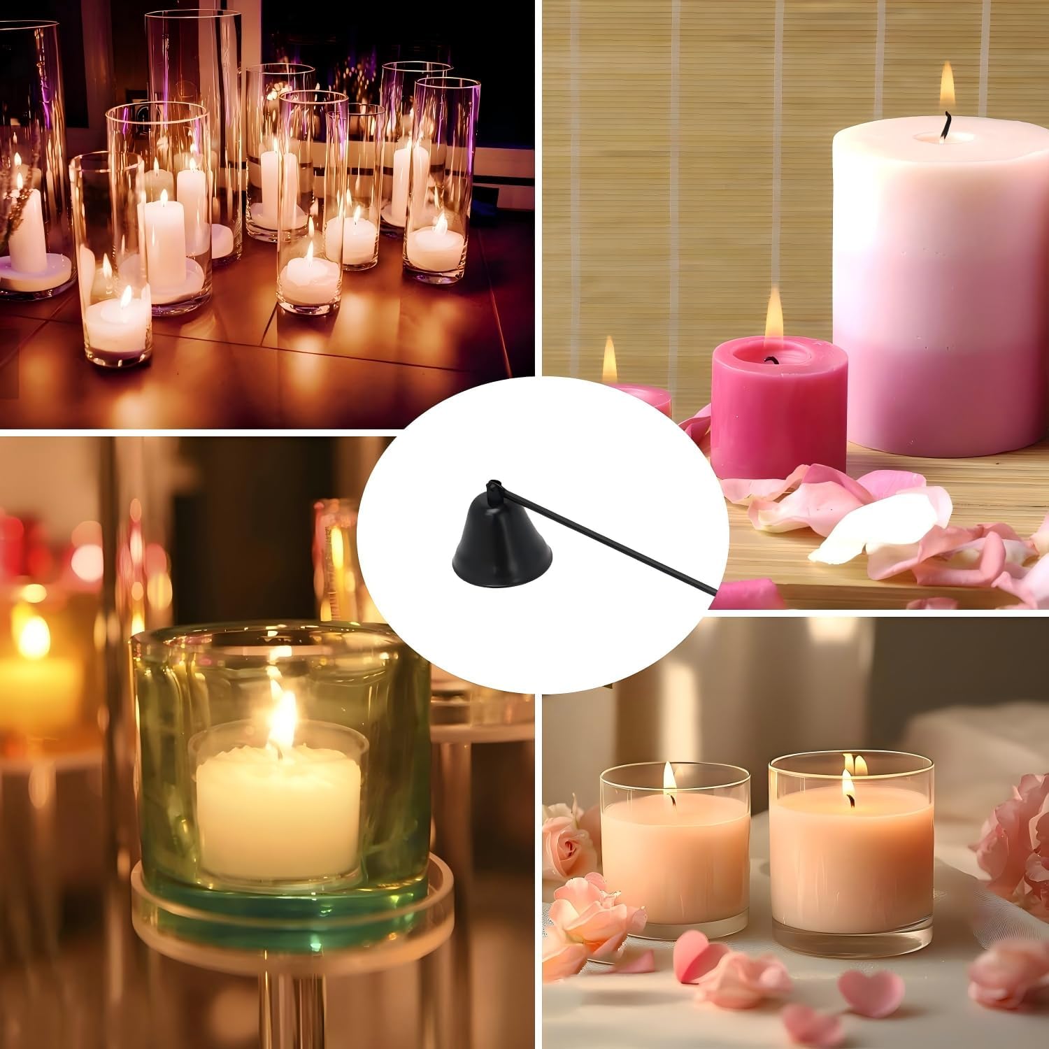 2PCS Candle Snuffer with Long Handle and Swivel Bell