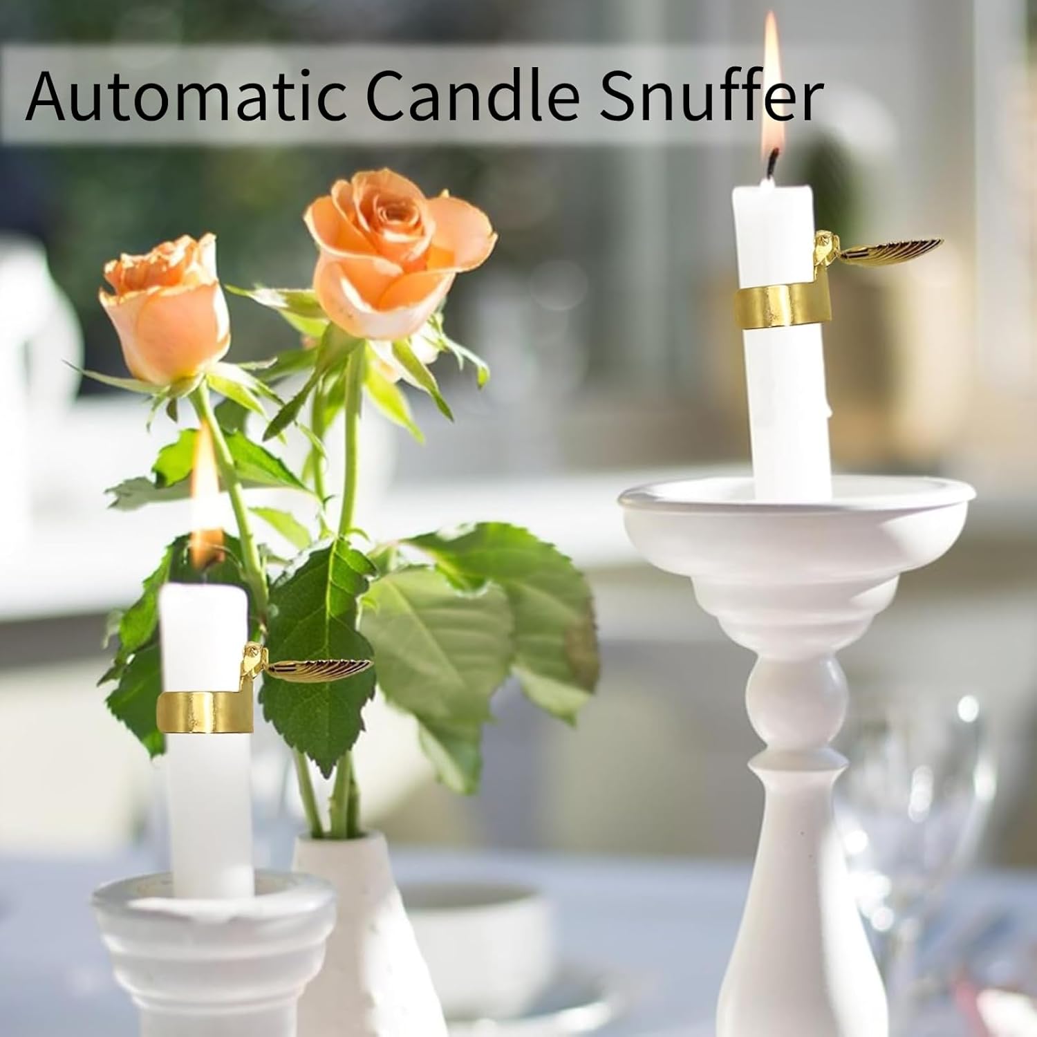 Generic Automatic Candle Snuffer - 4Pcs Silver Metal Shell Extinguisher