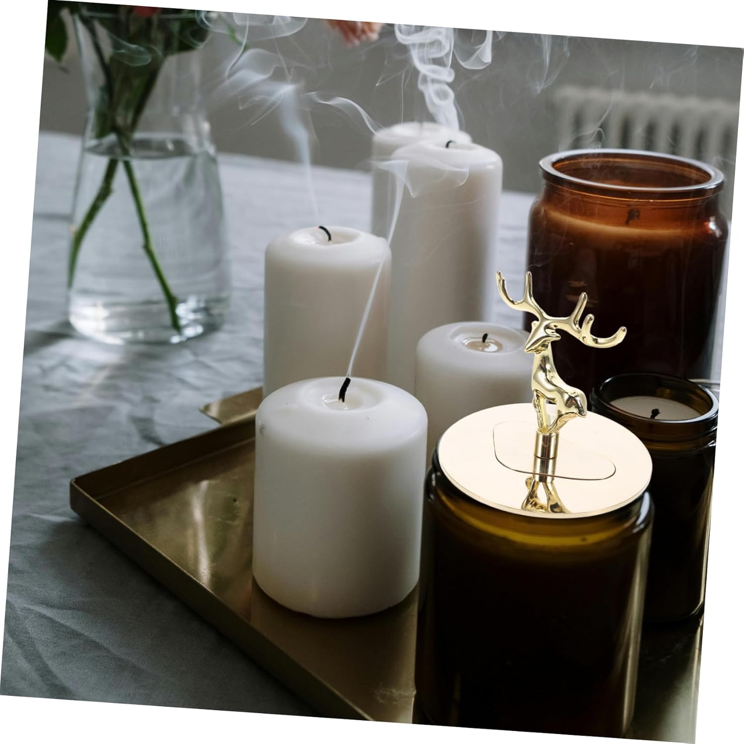 Stainless Steel Candle Snuffer Flame Extinguisher with Memory Ring Design