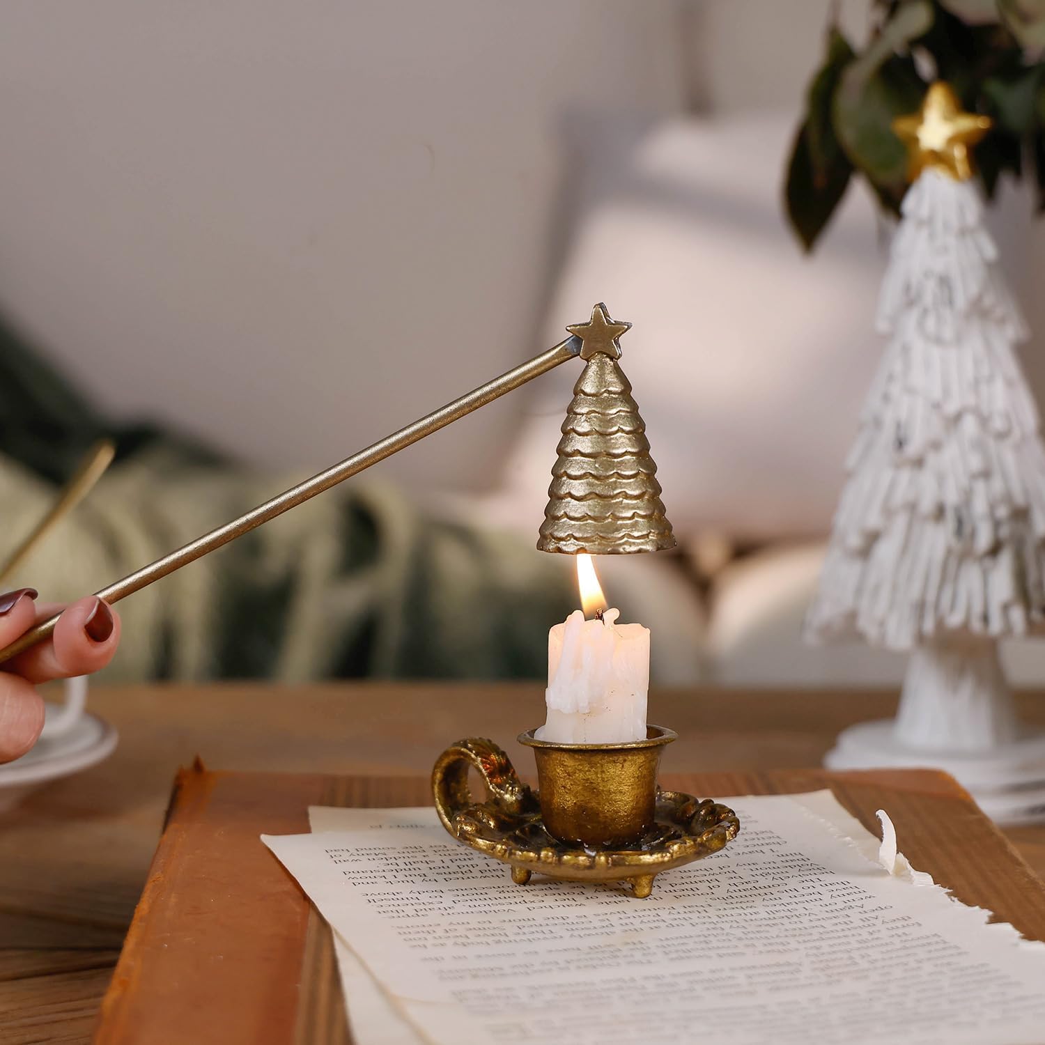 Nikky Home Candle Snuffer with Christmas Tree Design