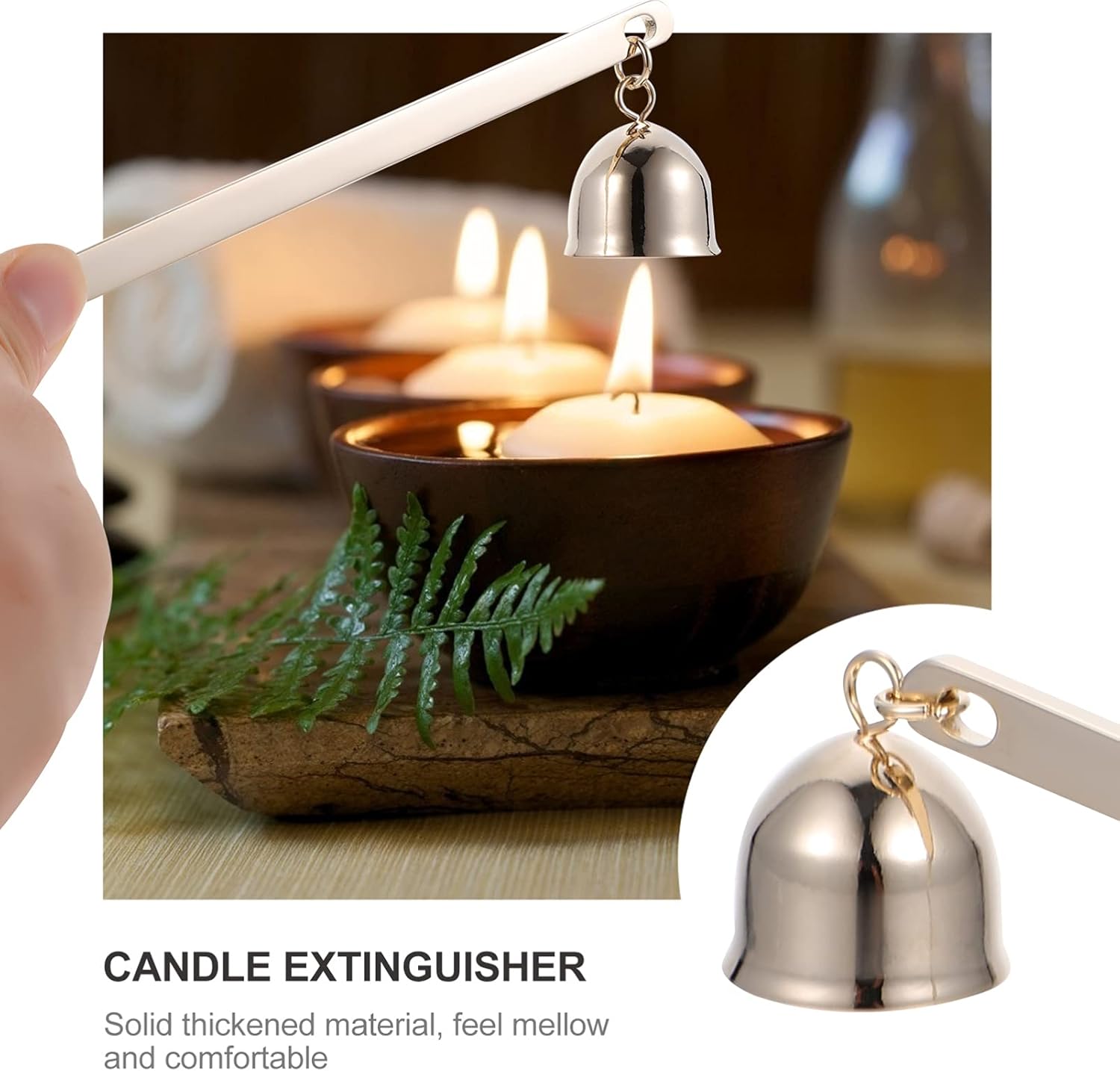 Long Handle Bell Shape Candle Snuffer Wrought Iron Design