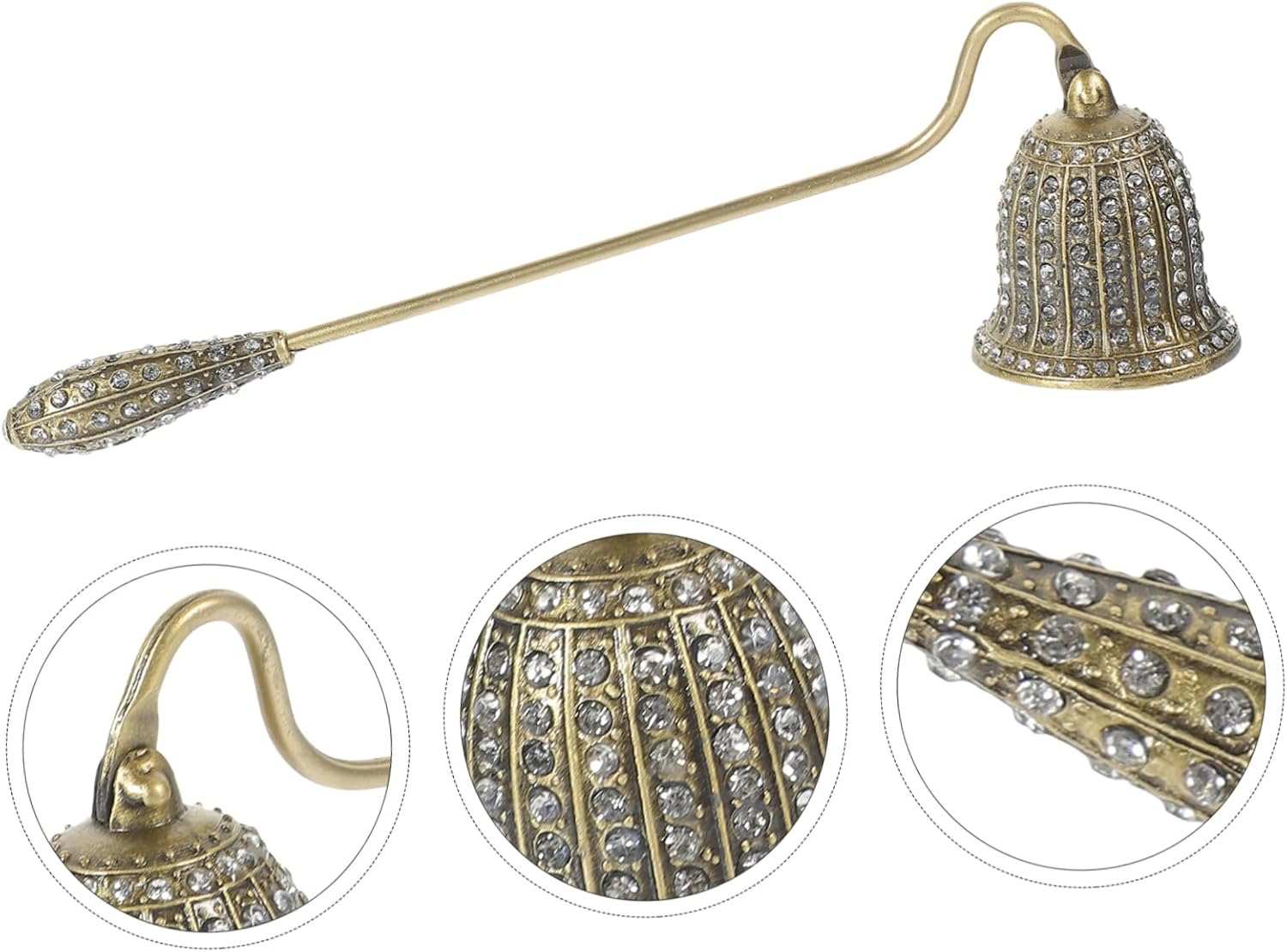 Unique Vintage Candle Snuffer with Rhinestone Inlay