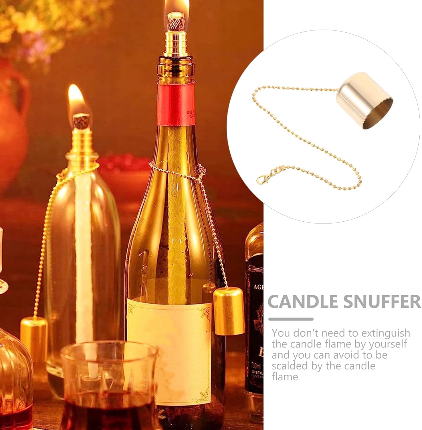 VOSAREA 6pcs Brass Candle Snuffer Set