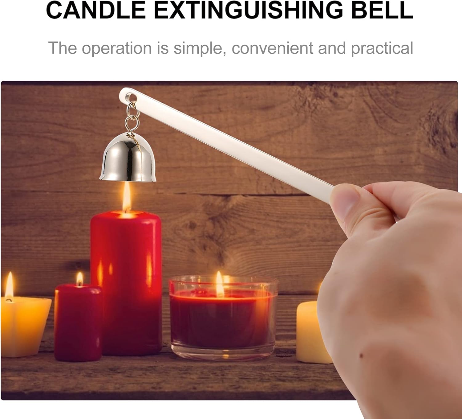 Long Handle Bell Shape Candle Snuffer Wrought Iron Design