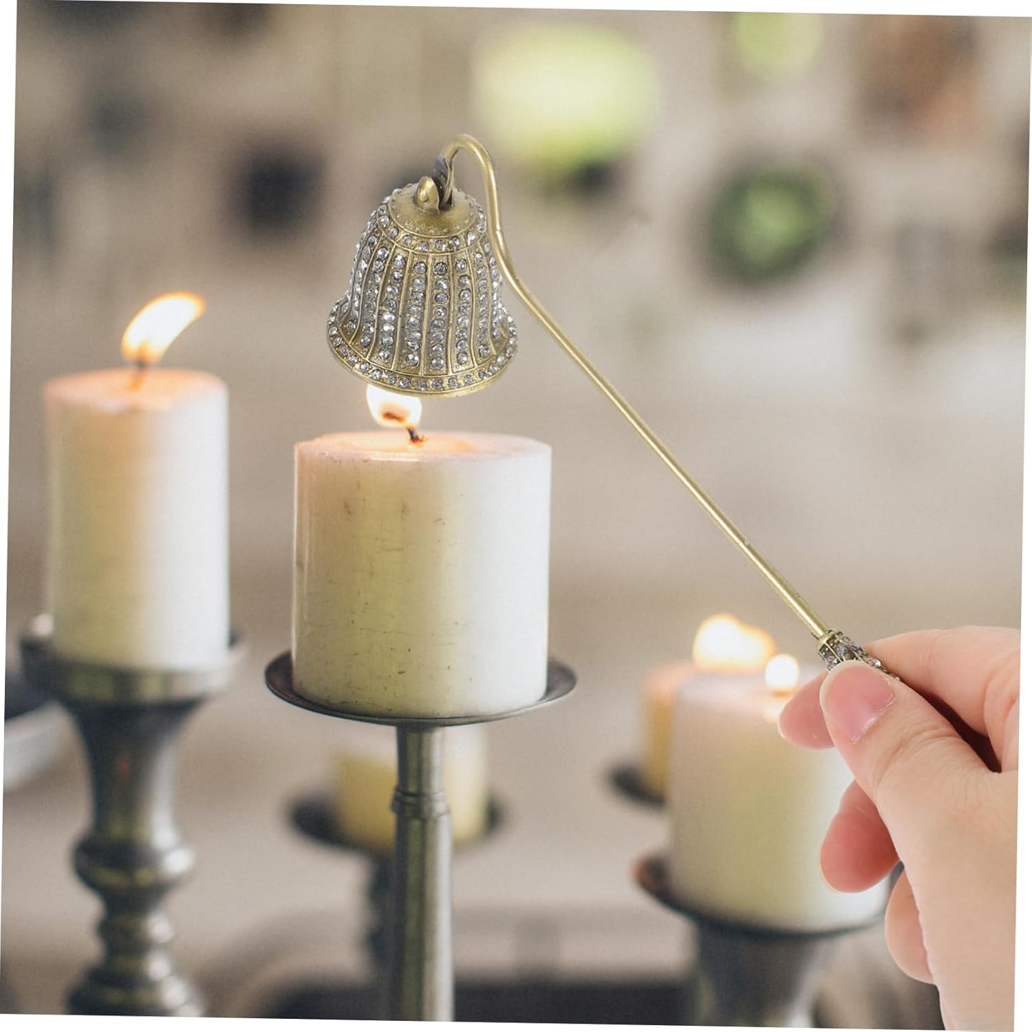 Happyyami Candle Snuffer with Rhinestones and Long Handle