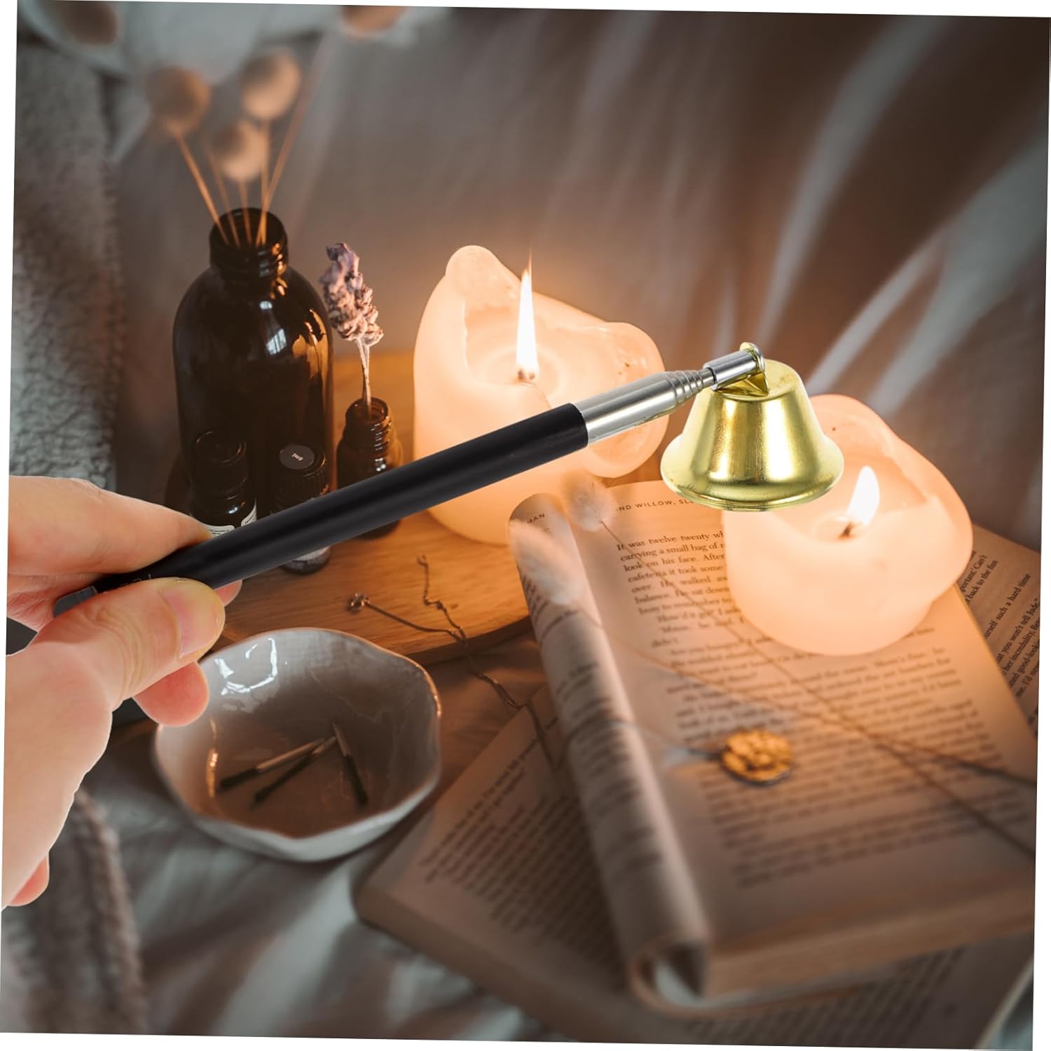 STOBAZA 1pc Extensible Buddhist Candle Snuffer with Candle Cutter and Wicks Trimmer