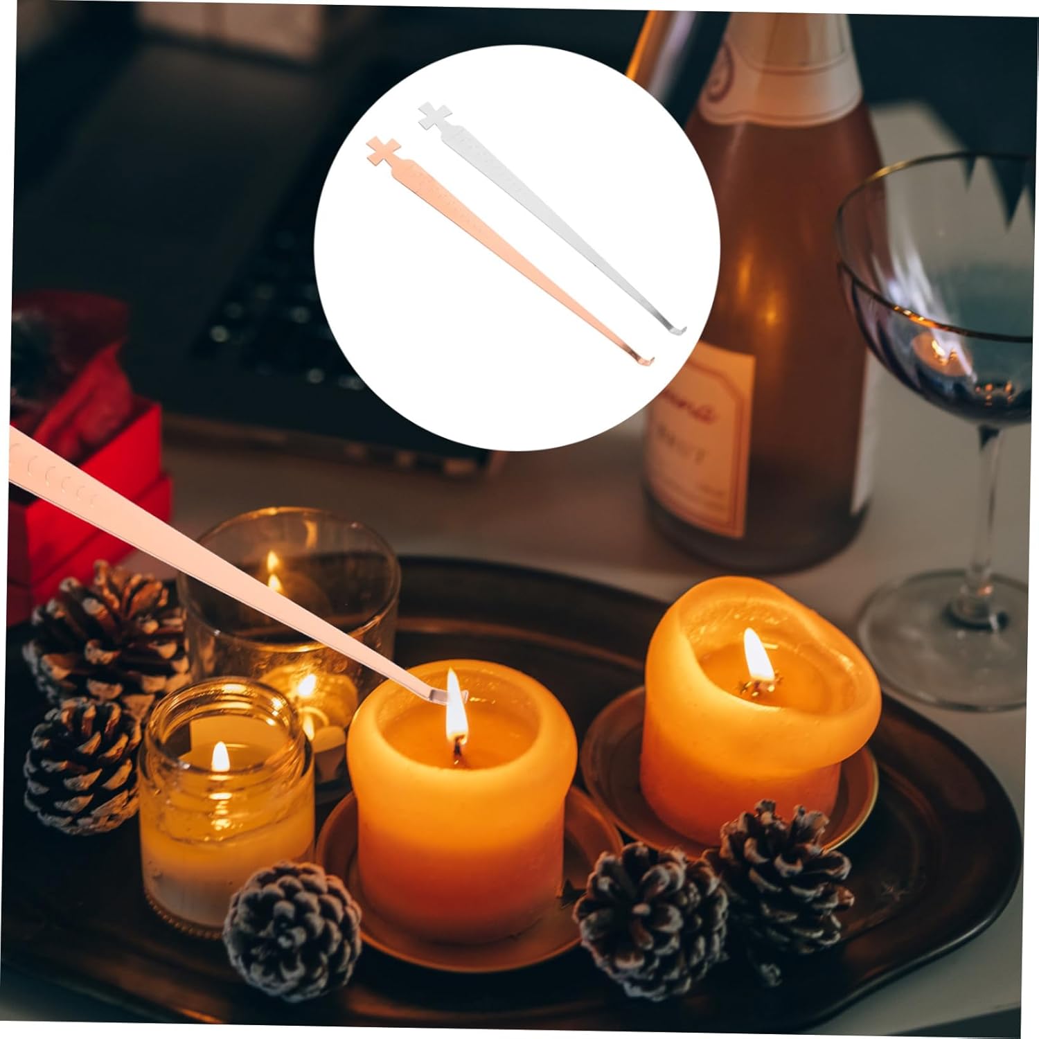 CORHAD 2pcs Candle Hook and Wick Dipper Set
