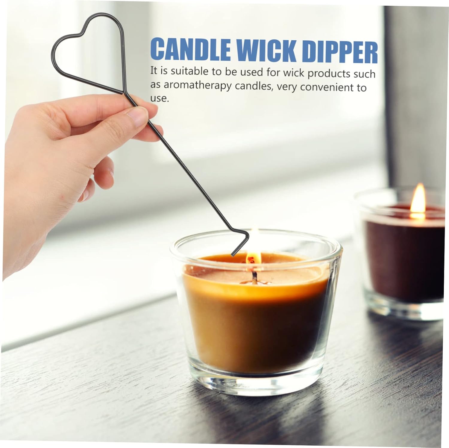 4pcs Iron Candle Wick Hook Set with Heart Design
