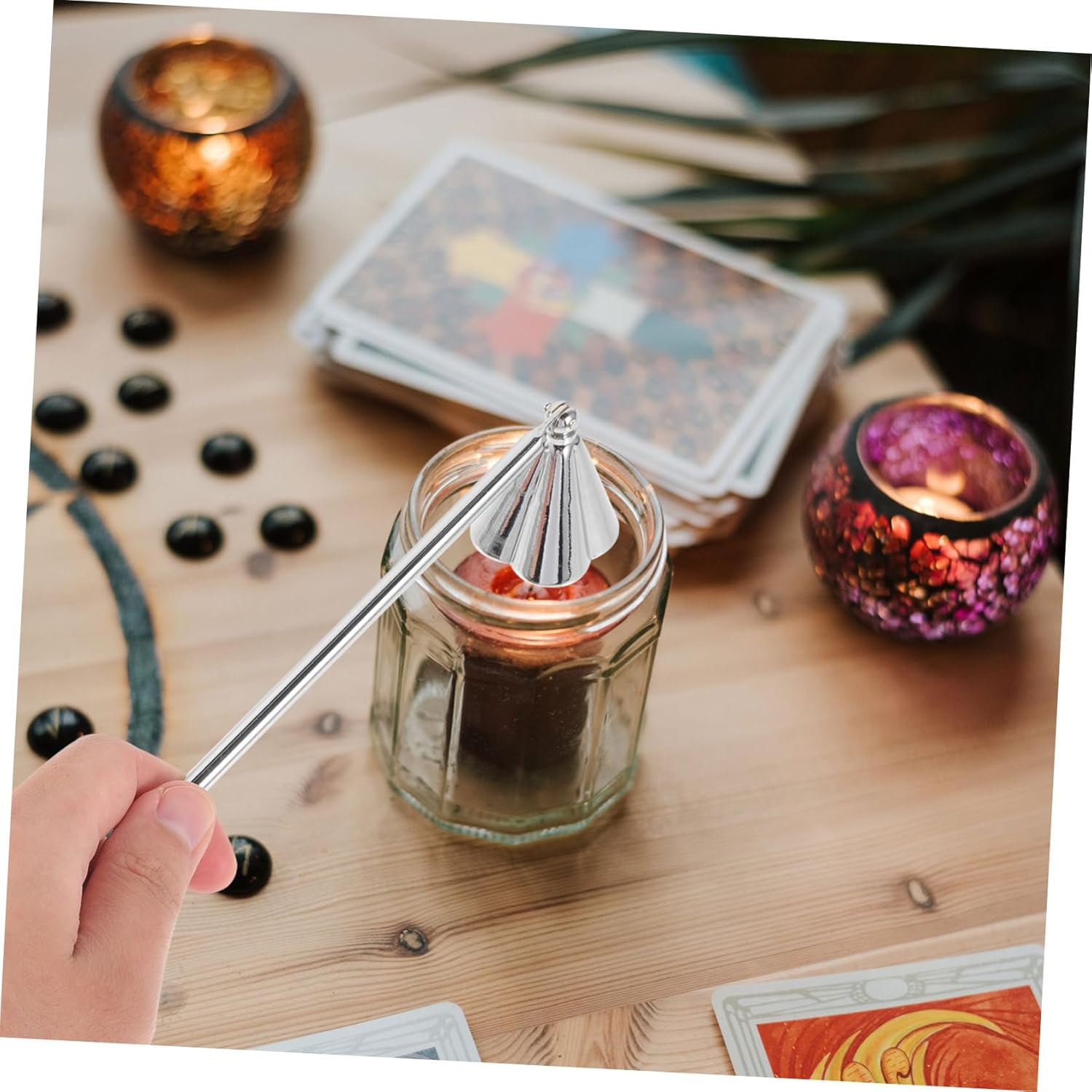 Stainless Steel Candle Snuffer with Long Handle for Safe Extinguishing