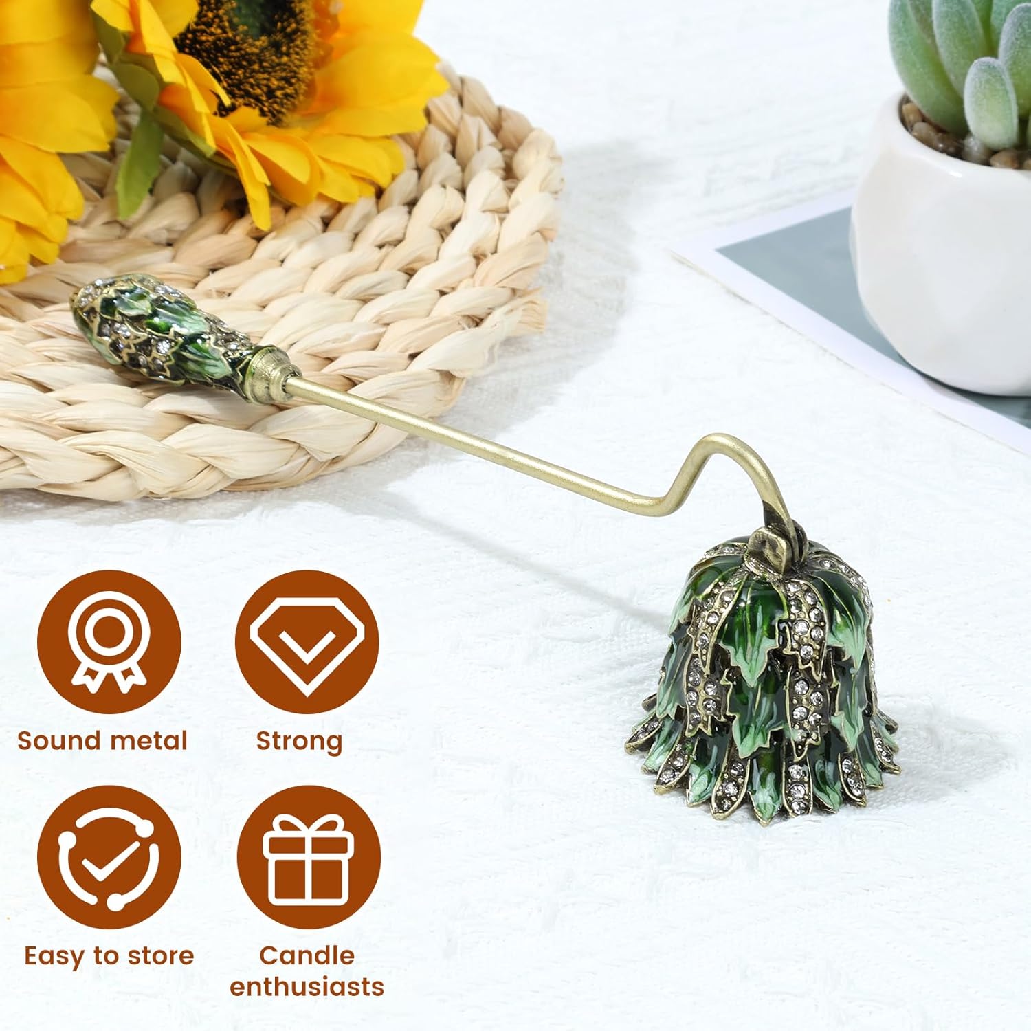Elegant Metal Candle Snuffer with Long Handle 1