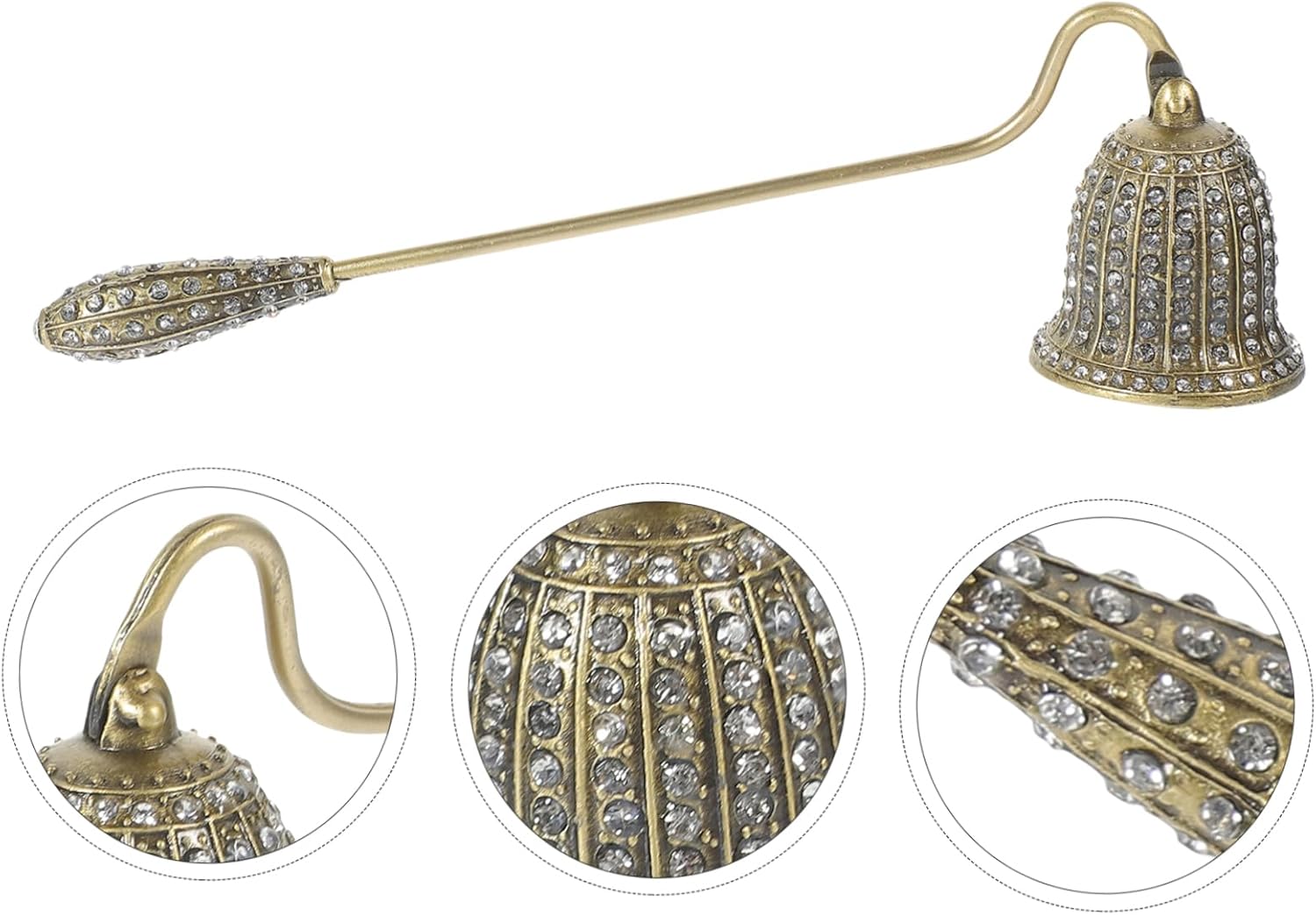 Vintage Rhinestone Candle Snuffer with Long Handle