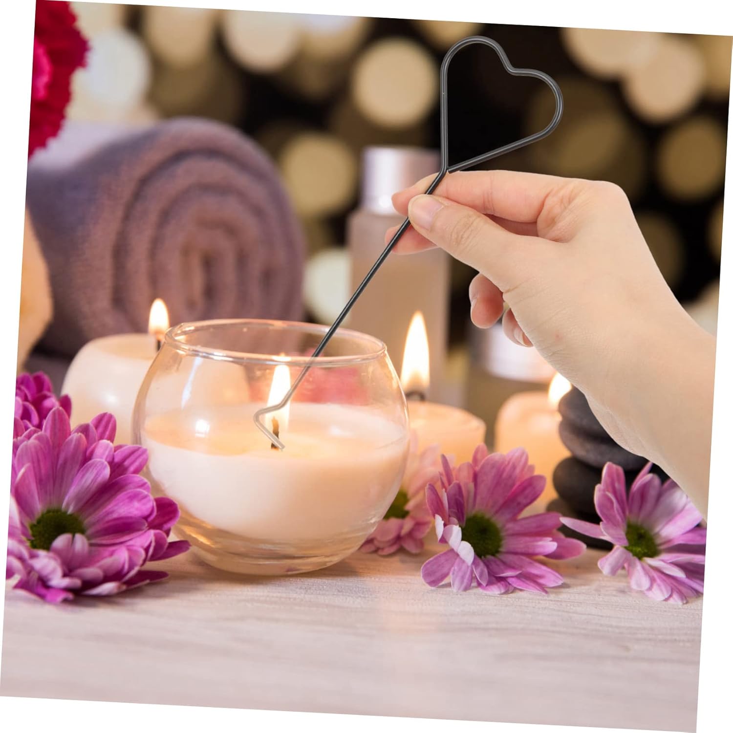 4pcs Heart Design Candle Wick Dippers for Safe and Stylish Use