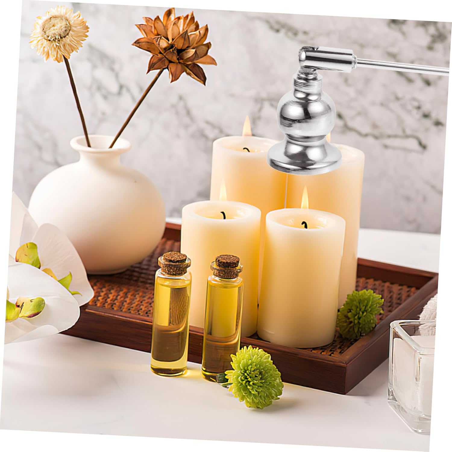 STOBAZA 3pcs Long Handle Candle Snuffer for Scented and Tea Light Candles