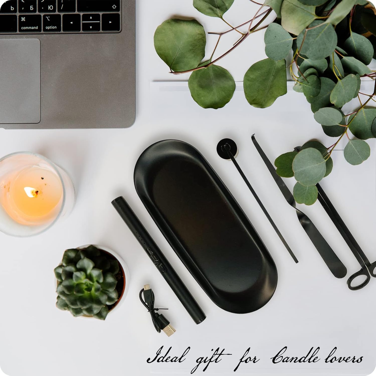YZGJM Exquisite Candle Tool Kit with Lighter and Trimmer
