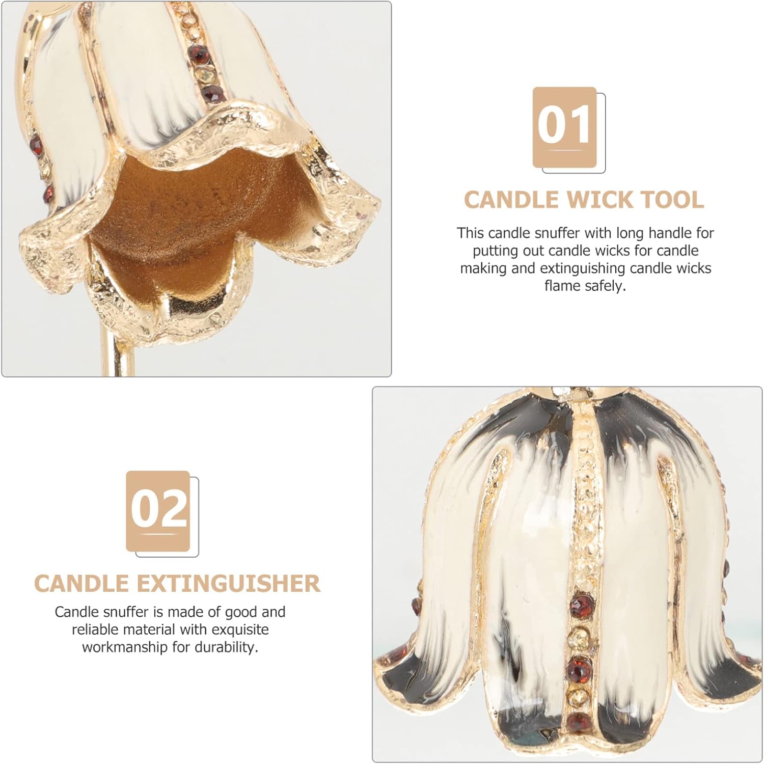 Golden Metal Candle Snuffer for Home Decor
