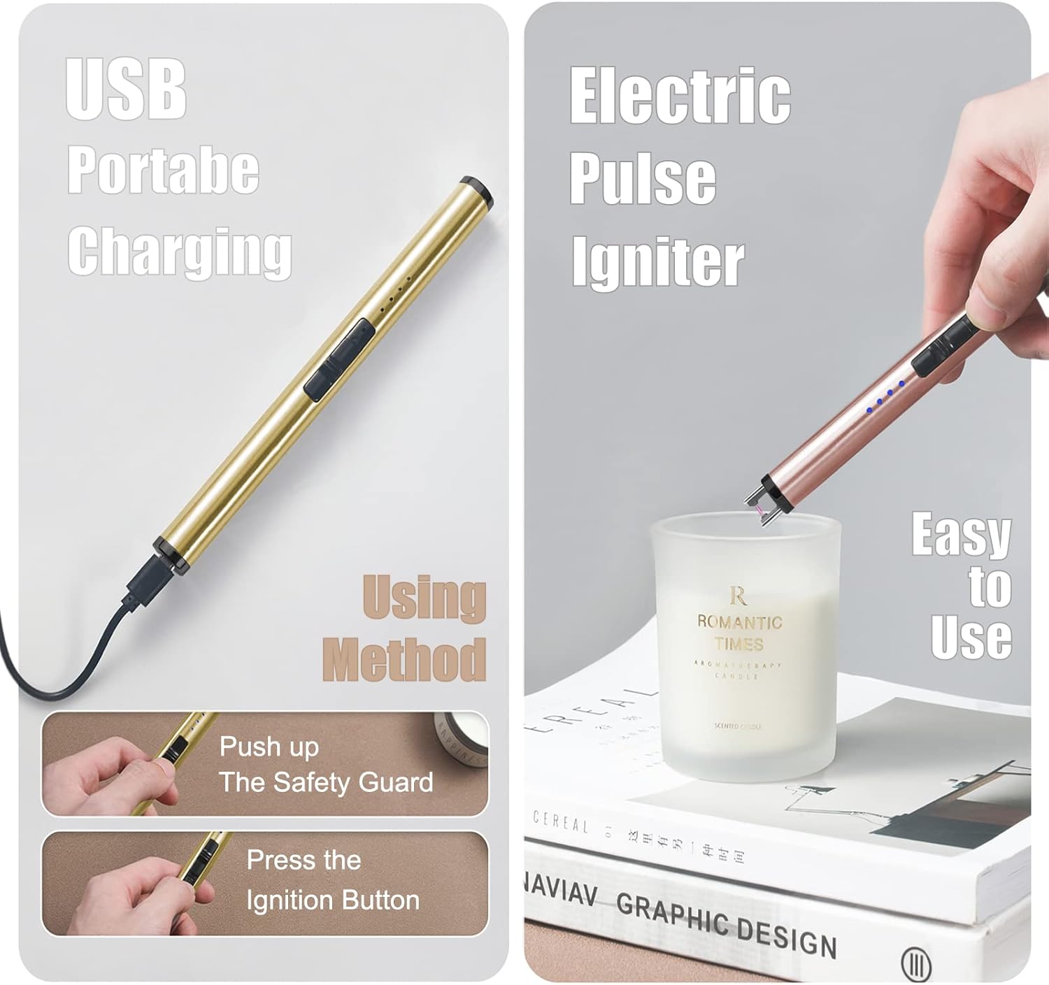 YZGJM Exquisite Candle Tool Kit with Lighter and Trimmer